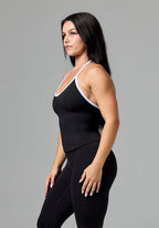Reluna™ SmoothHold™ Contrast Halter Top Black Tops/Tanks Paragon Fitwear 