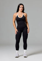 Reluna™ SmoothHold™ Contrast Halter Top Black Tops/Tanks Paragon Fitwear 