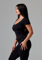 Reluna™ SmoothHold™ Open Back Top Black Tops/Tanks Paragon Fitwear 