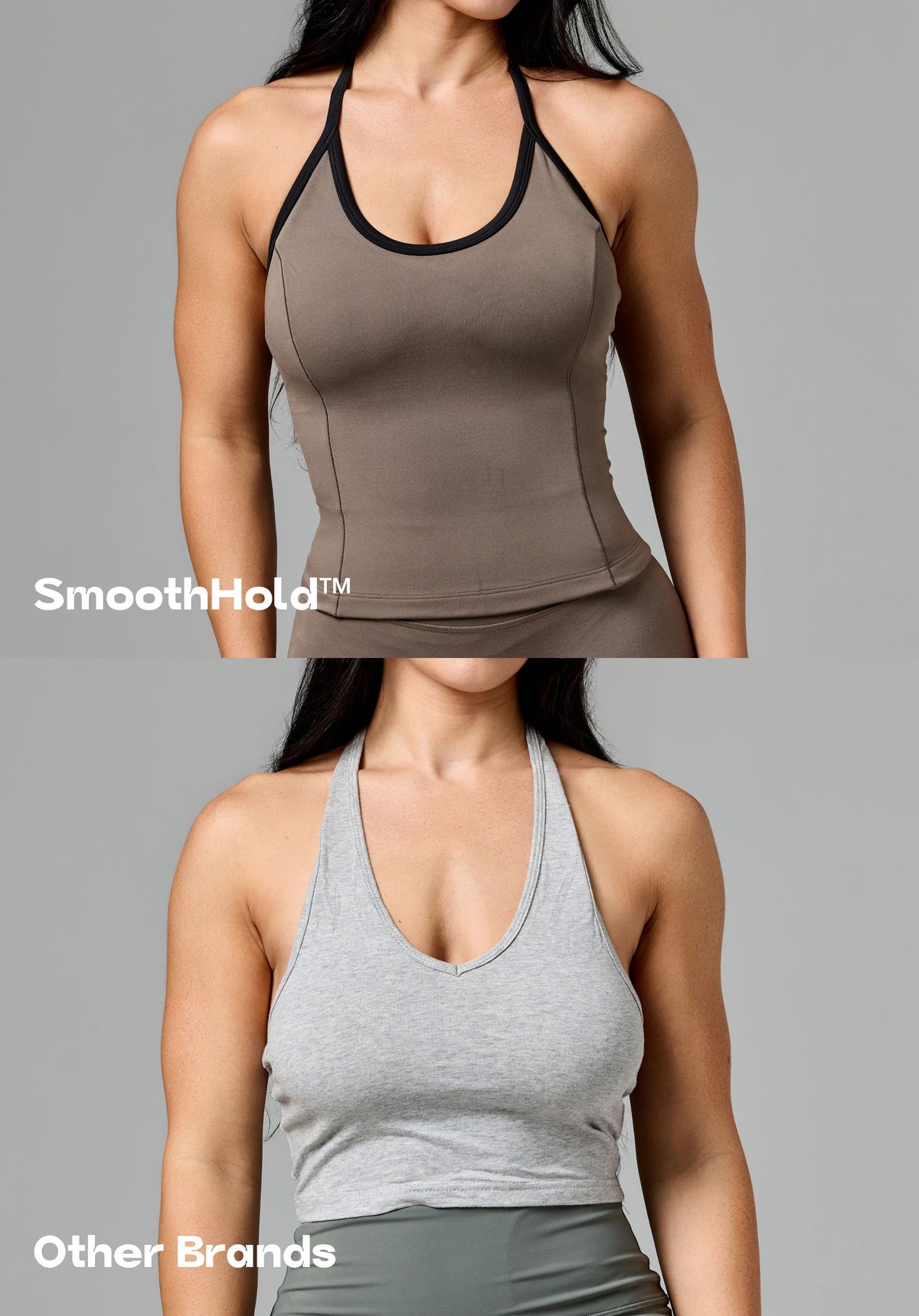 Reluna™ SmoothHold™ Contrast Halter Top Thyme Tops/Tanks Paragon Fitwear 